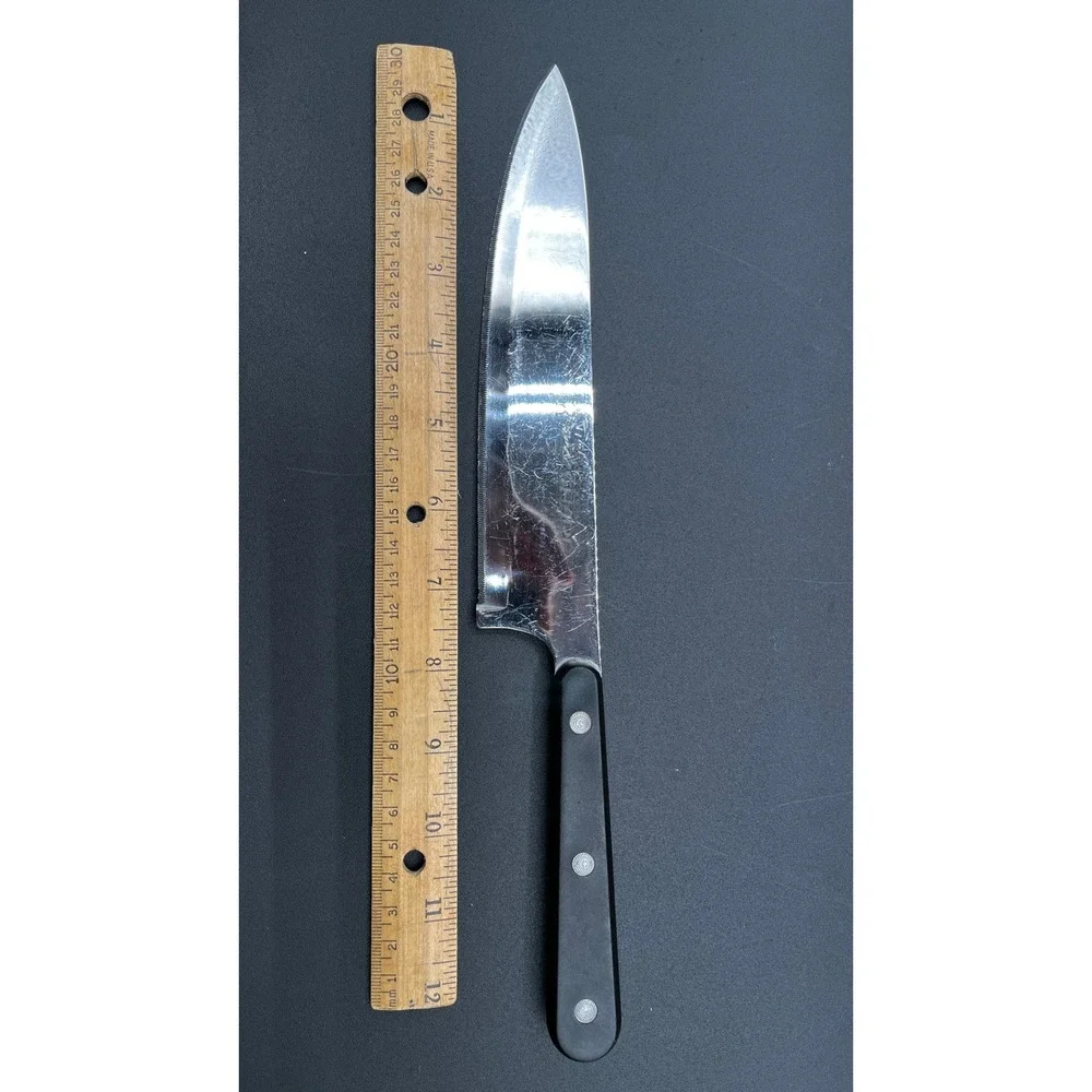 Ever Sharp Kitchen Knife Set 7 Pc Serrated Straight Stainless Chefs Boning‎ Vtg